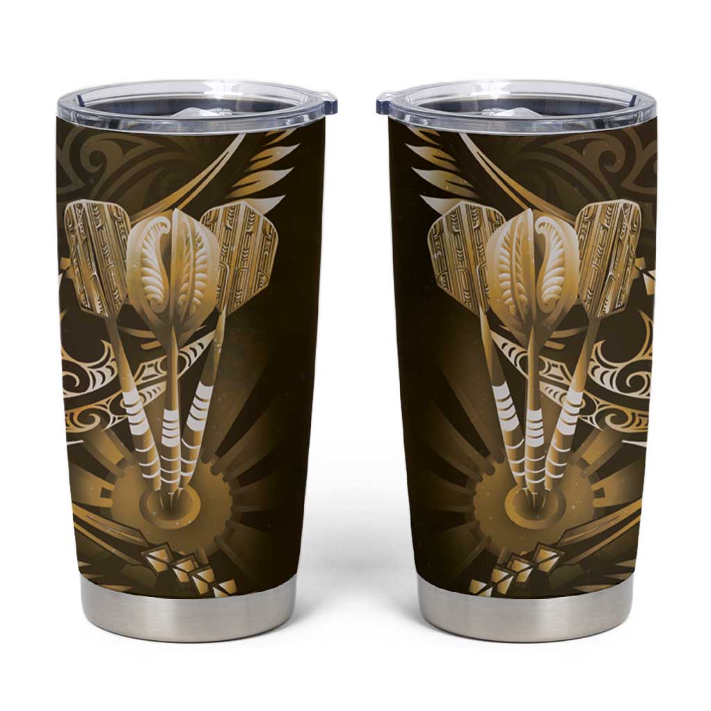 All Gold New Zealand Darts Tumbler Cup Aoteroa Fern Maori Galaxy Style