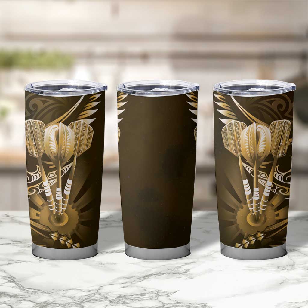 All Gold New Zealand Darts Tumbler Cup Aoteroa Fern Maori Galaxy Style