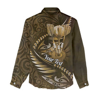 Personalised All Gold New Zealand Darts Women Casual Shirt Aoteroa Fern Maori Galaxy Style