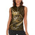 Personalised All Gold New Zealand Darts Women Sleeveless Polo Shirt Aoteroa Fern Maori Galaxy Style