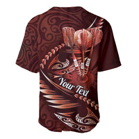 Personalised All Red New Zealand Darts Baseball Jersey Aoteroa Fern Maori Galaxy Style
