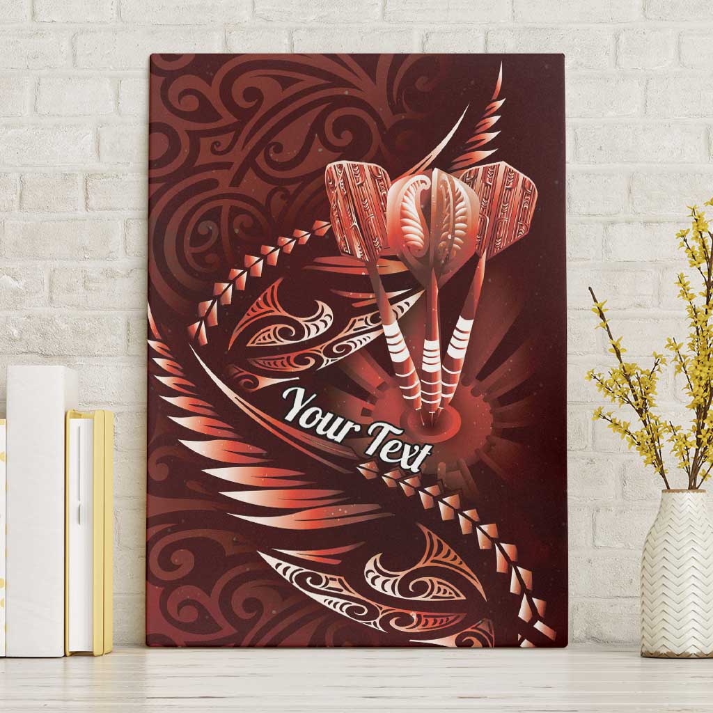 Personalised All Red New Zealand Darts Canvas Wall Art Aoteroa Fern Maori Galaxy Style
