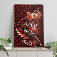 Personalised All Red New Zealand Darts Canvas Wall Art Aoteroa Fern Maori Galaxy Style