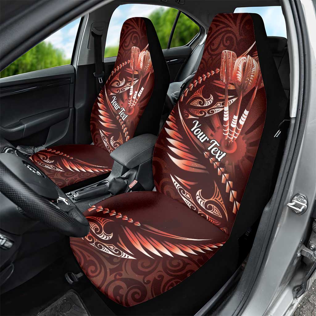 Personalised All Red New Zealand Darts Car Seat Cover Aoteroa Fern Maori Galaxy Style