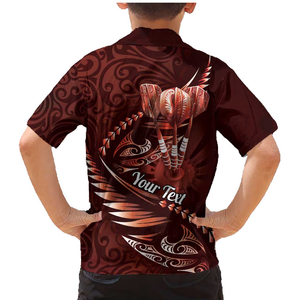 Personalised All Red New Zealand Darts Family Matching Mermaid Dress and Hawaiian Shirt Aoteroa Fern Maori Galaxy Style