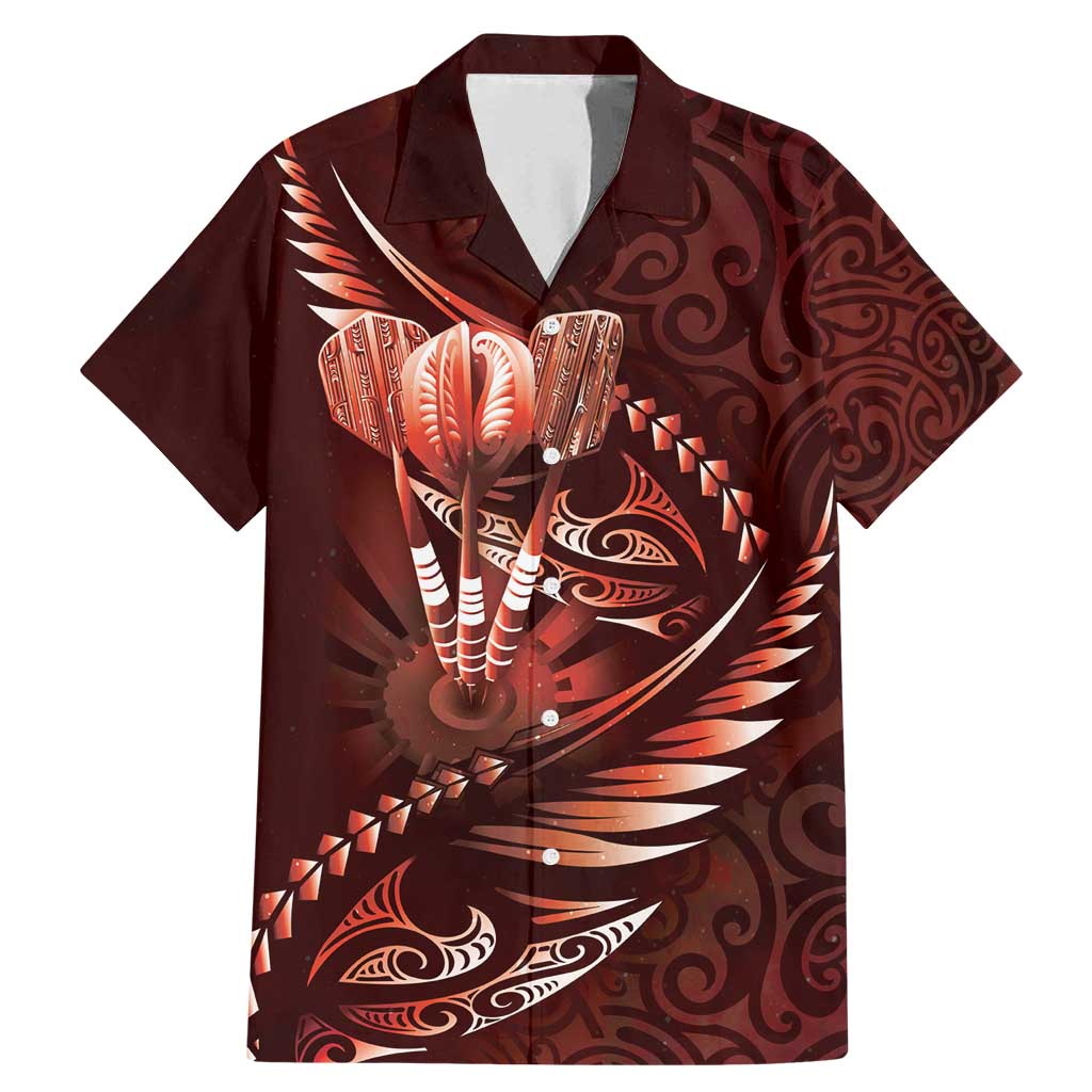 Personalised All Red New Zealand Darts Family Matching Mermaid Dress and Hawaiian Shirt Aoteroa Fern Maori Galaxy Style