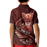Personalised All Red New Zealand Darts Kid Polo Shirt Aoteroa Fern Maori Galaxy Style