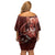Personalised All Red New Zealand Darts Off Shoulder Short Dress Aoteroa Fern Maori Galaxy Style