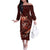 Personalised All Red New Zealand Darts Off The Shoulder Long Sleeve Dress Aoteroa Fern Maori Galaxy Style