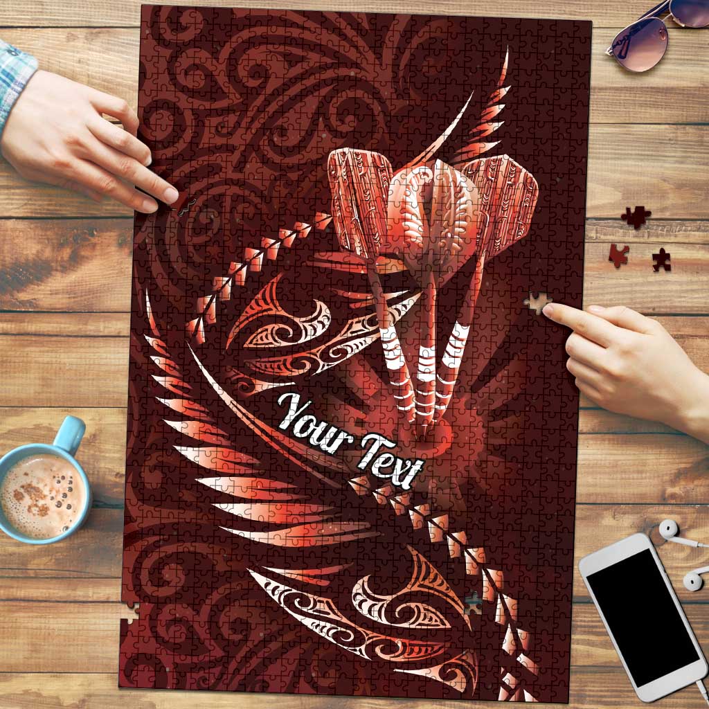 Personalised All Red New Zealand Darts Puzzle Aoteroa Fern Maori Galaxy Style - Polynesian Pride