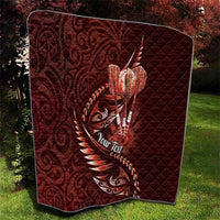 Personalised All Red New Zealand Darts Quilt Aoteroa Fern Maori Galaxy Style