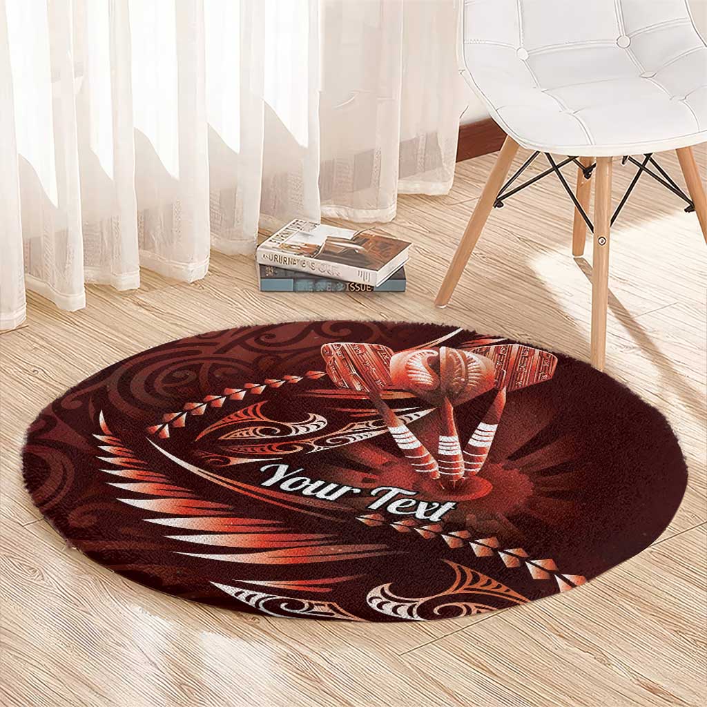Personalised All Red New Zealand Darts Round Carpet Aoteroa Fern Maori Galaxy Style