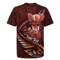 Personalised All Red New Zealand Darts Rugby Jersey Aoteroa Fern Maori Galaxy Style
