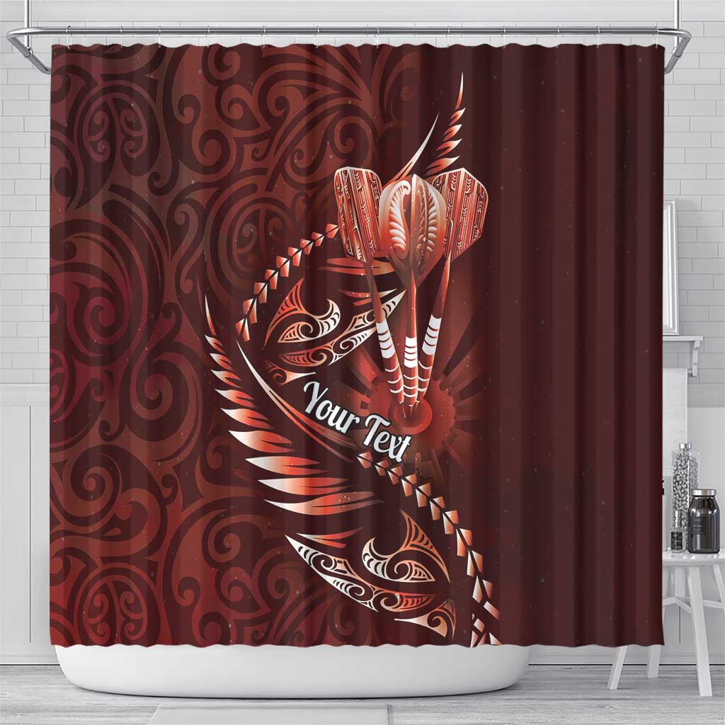 Personalised All Red New Zealand Darts Shower Curtain Aoteroa Fern Maori Galaxy Style