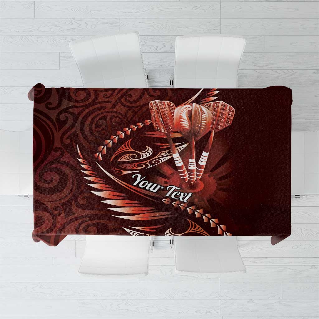 Personalised All Red New Zealand Darts Tablecloth Aoteroa Fern Maori Galaxy Style