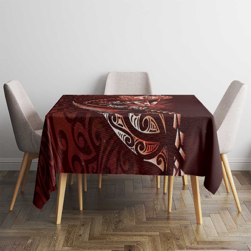 Personalised All Red New Zealand Darts Tablecloth Aoteroa Fern Maori Galaxy Style