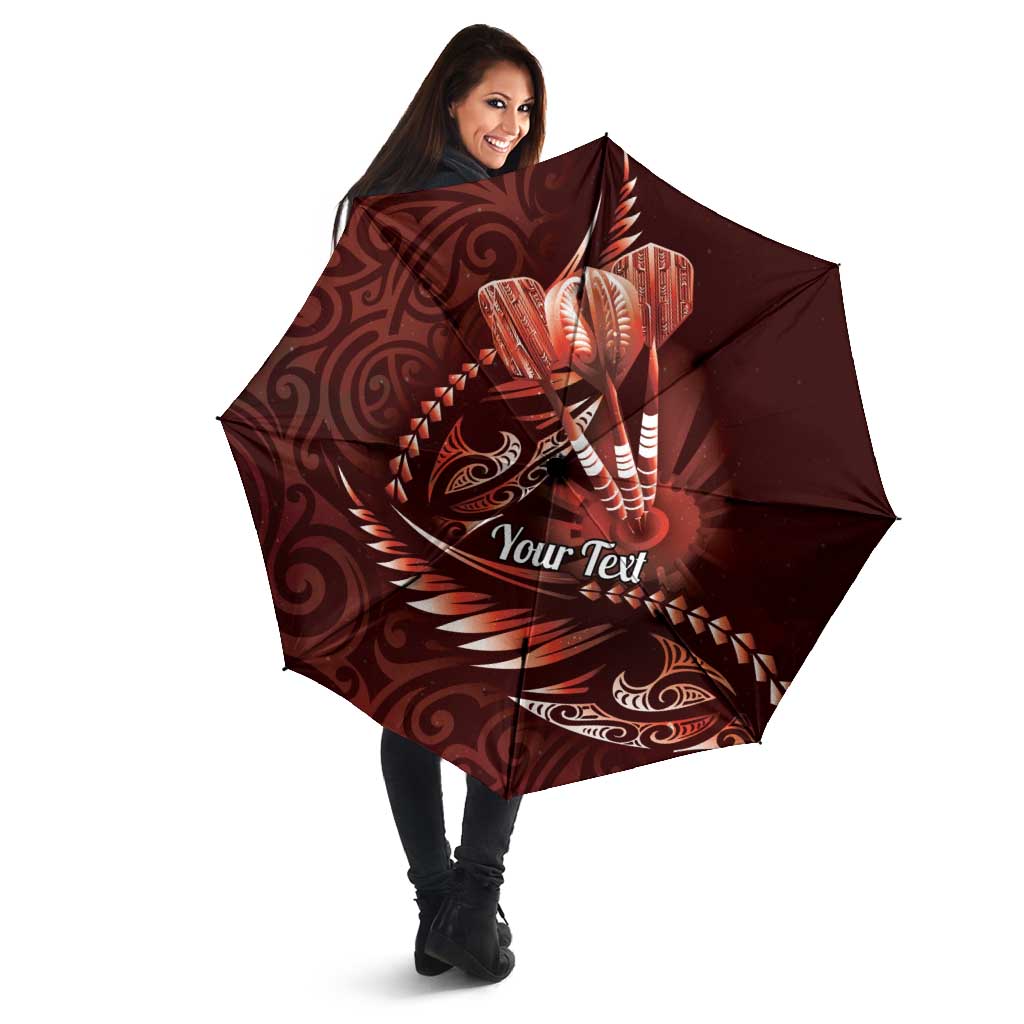 Personalised All Red New Zealand Darts Umbrella Aoteroa Fern Maori Galaxy Style - Polynesian Pride