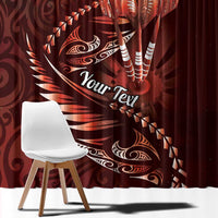 Personalised All Red New Zealand Darts Window Curtain Aoteroa Fern Maori Galaxy Style