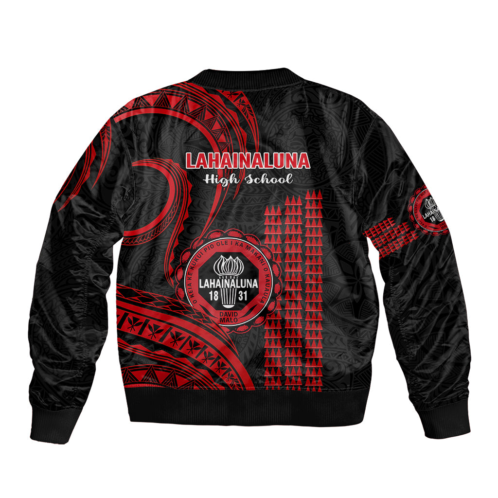 Hawaii Lahainaluna High School Bomber Jacket Polynesian Kakau Pattern LT14 - Polynesian Pride