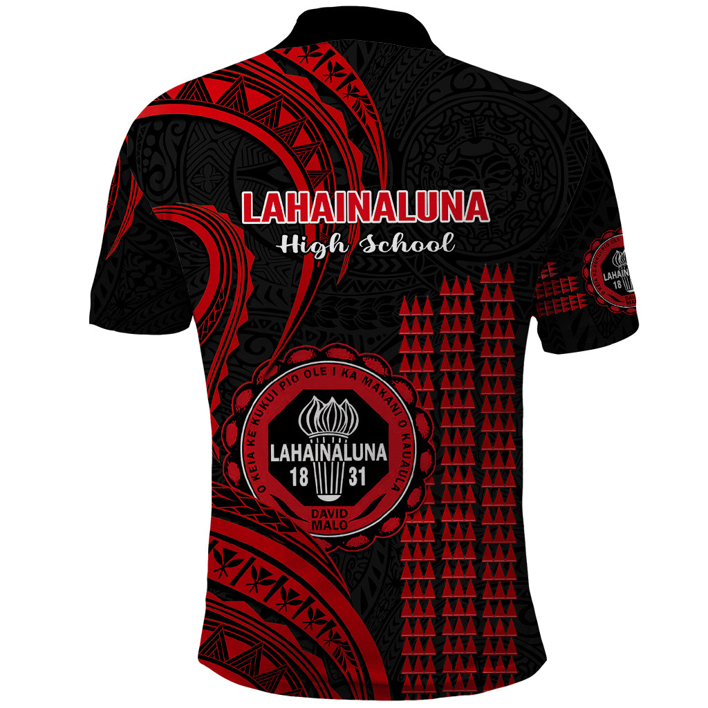 Hawaii Lahainaluna High School Polo Shirt Polynesian Kakau Pattern LT14 - Polynesian Pride