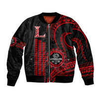 Personalised Hawaii Lahainaluna High School Bomber Jacket Polynesian Kakau Pattern LT14 Unisex Red - Polynesian Pride