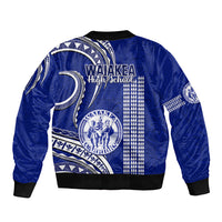 Hawaii Waiakea High School Sleeve Zip Bomber Jacket Polynesian Kakau Pattern LT14 - Polynesian Pride