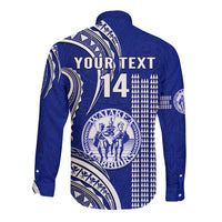 Personalised Hawaii Waiakea High School Long Sleeve Button Shirt Polynesian Kakau Pattern LT14 - Polynesian Pride