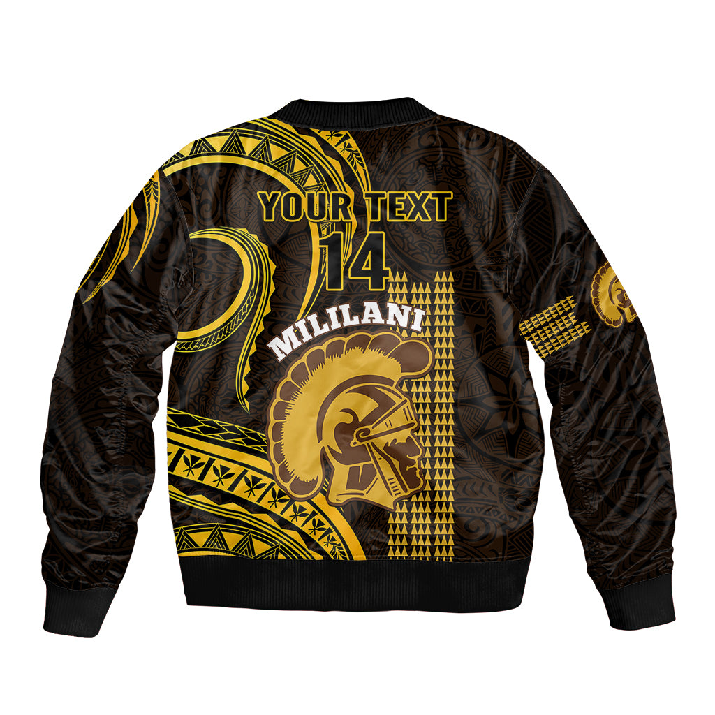 Personalised Hawaii Mililani High School Bomber Jacket Polynesian Kakau Pattern LT14 - Polynesian Pride