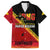 Papua New Guinea Family Matching Off Shoulder Short Dress and Hawaiian Shirt Independen Stet bilong Papua Niugini Unique Version LT14 Dad's Shirt - Short Sleeve Red - Polynesian Pride