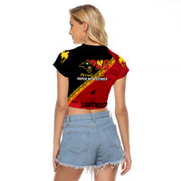 Papua New Guinea Raglan Cropped T Shirt Independen Stet bilong Papua Niugini Unique Version LT14 - Polynesian Pride