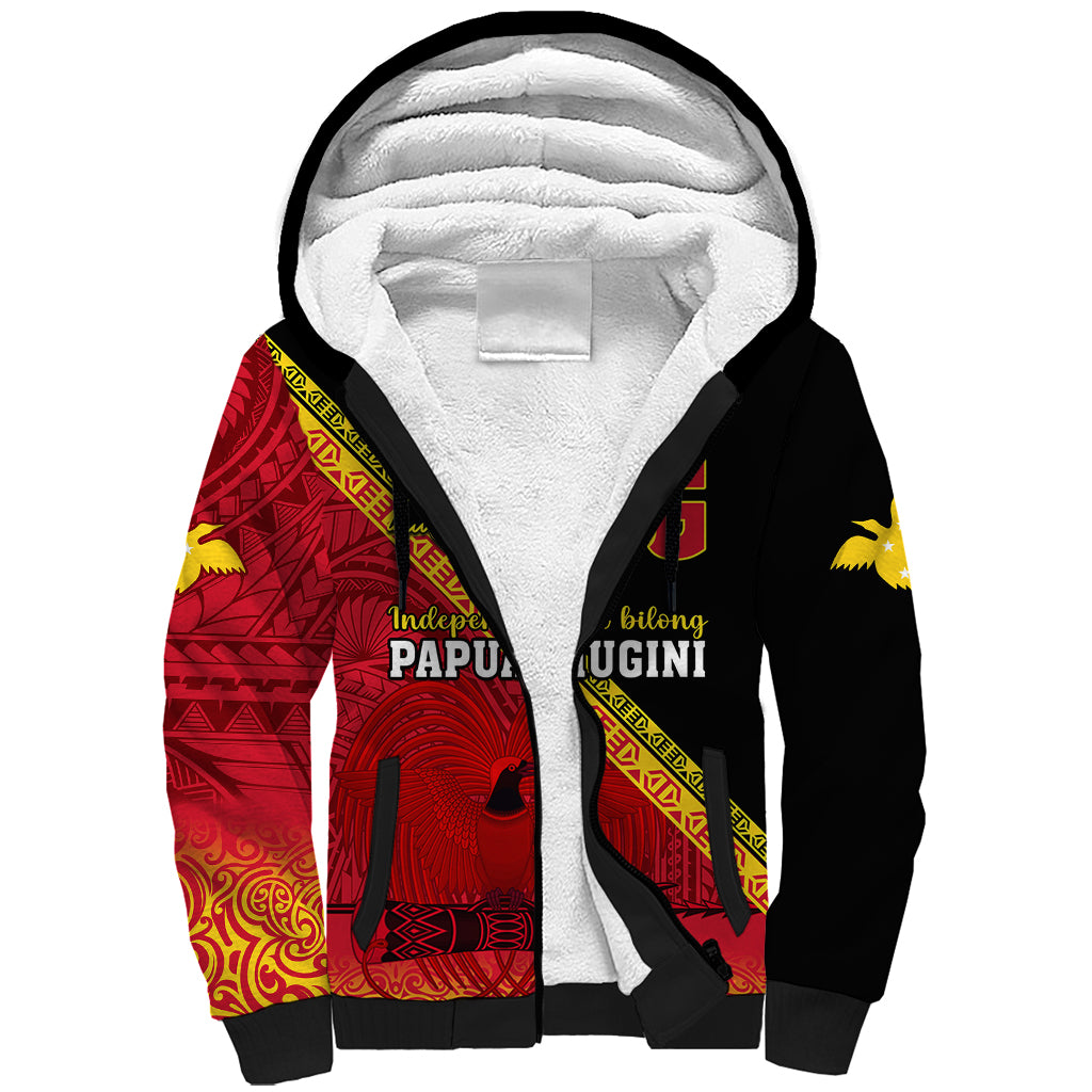 Papua New Guinea Sherpa Hoodie Independen Stet bilong Papua Niugini Unique Version LT14 Unisex Red - Polynesian Pride