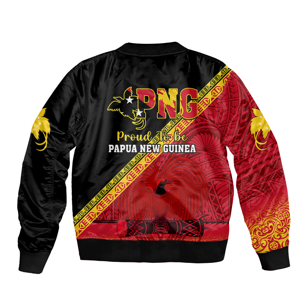 Papua New Guinea Sleeve Zip Bomber Jacket Independen Stet bilong Papua Niugini Unique Version LT14 - Polynesian Pride