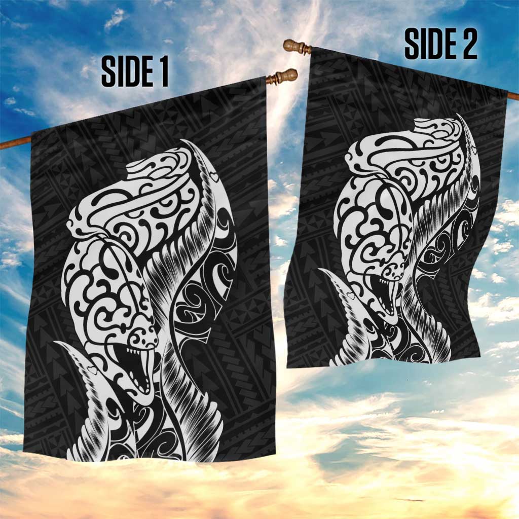 New Zealand Eel Garden Flag Tuna Aotearoa Maori Patten - Black LT14 - Polynesian Pride
