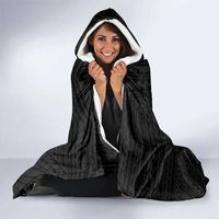 New Zealand Eel Hooded Blanket Tuna Aotearoa Maori Patten - Black LT14 - Polynesian Pride