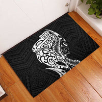New Zealand Eel Rubber Doormat Tuna Aotearoa Maori Patten - Black