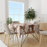 Brown Bula Fiji Masi Hibiscus Seamless Tablecloth