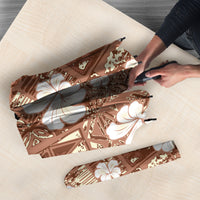 Brown Bula Fiji Masi Hibiscus Seamless Umbrella