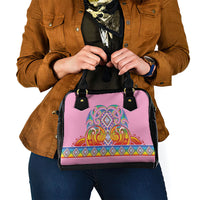 Rainbow Ngaru Taniko With Aotearoa Maori Tattoo Shoulder Handbag LT14 - Polynesian Pride