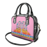 Rainbow Ngaru Taniko With Aotearoa Maori Tattoo Shoulder Handbag LT14 - Polynesian Pride