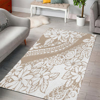 Polynesia Area Rug Polynesian Tropical Flowers Beige Pastel Vibes LT14 - Polynesian Pride