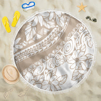 Polynesia Beach Blanket Polynesian Tropical Flowers Beige Pastel Vibes LT14 One Size 150cm Begie - Wonder Print Shop