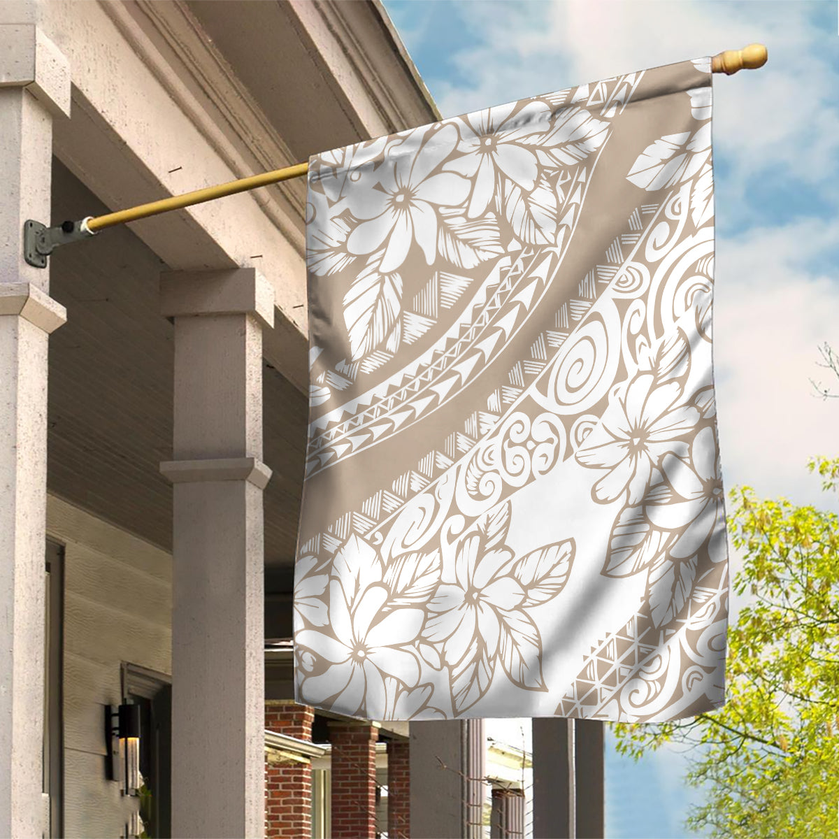 Polynesia Garden Flag Polynesian Tropical Flowers Begie Pastel Vibes LT14 House Flag Begie - Polynesian Pride