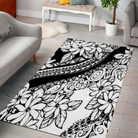 Polynesia Area Rug Polynesian Tropical Flowers Black Pastel Vibes LT14 - Polynesian Pride