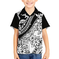 polynesia-family-matching-long-sleeve-bodycon-dress-and-hawaiian-shirt-polynesian-tropical-flowers-black-pastel-vibes