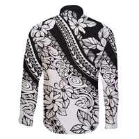 Polynesia Family Matching Off Shoulder Short Dress and Hawaiian Shirt Polynesian Tropical Flowers Black Pastel Vibes LT14 - Polynesian Pride