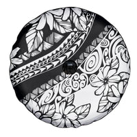 Polynesia Spare Tire Cover Polynesian Tropical Flowers Black Pastel Vibes LT14 - Polynesian Pride