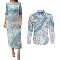 polynesia-couples-matching-puletasi-dress-and-long-sleeve-button-shirts-polynesian-tropical-flowers-blue-pastel-vibes