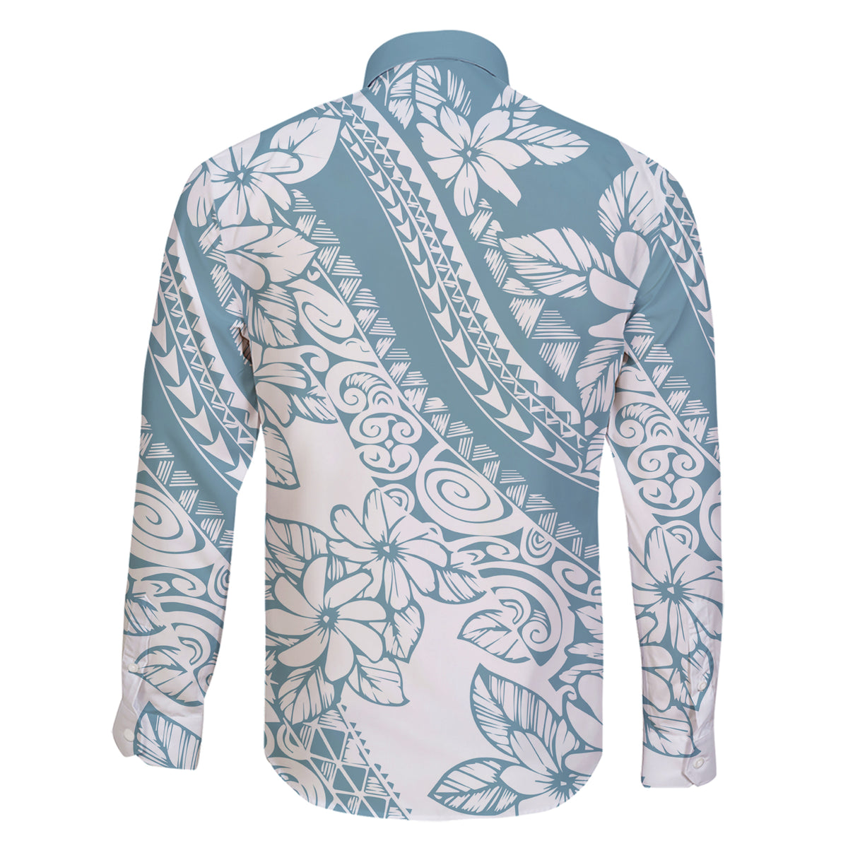 polynesia-family-matching-short-sleeve-bodycon-dress-and-hawaiian-shirt-polynesian-tropical-flowers-blue-pastel-vibes