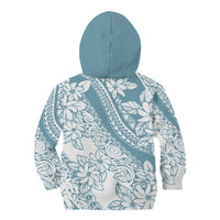 Polynesia Kid Hoodie Polynesian Tropical Flowers Blue Pastel Vibes LT14 - Polynesian Pride