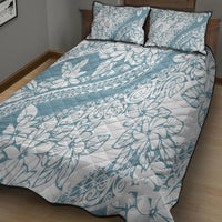 Polynesia Quilt Bed Set Polynesian Tropical Flowers Blue Pastel Vibes LT14 - Polynesian Pride